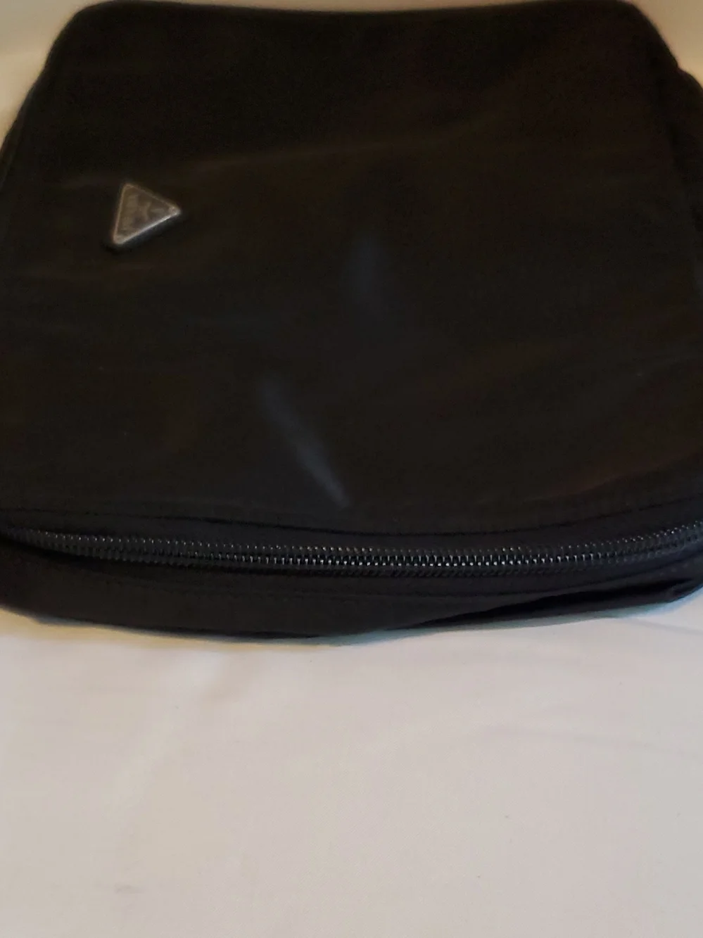 Authentic PRADA MILANO Black Nylon Makeup Bag with Zipper, Pockets - Picture 6 of 13